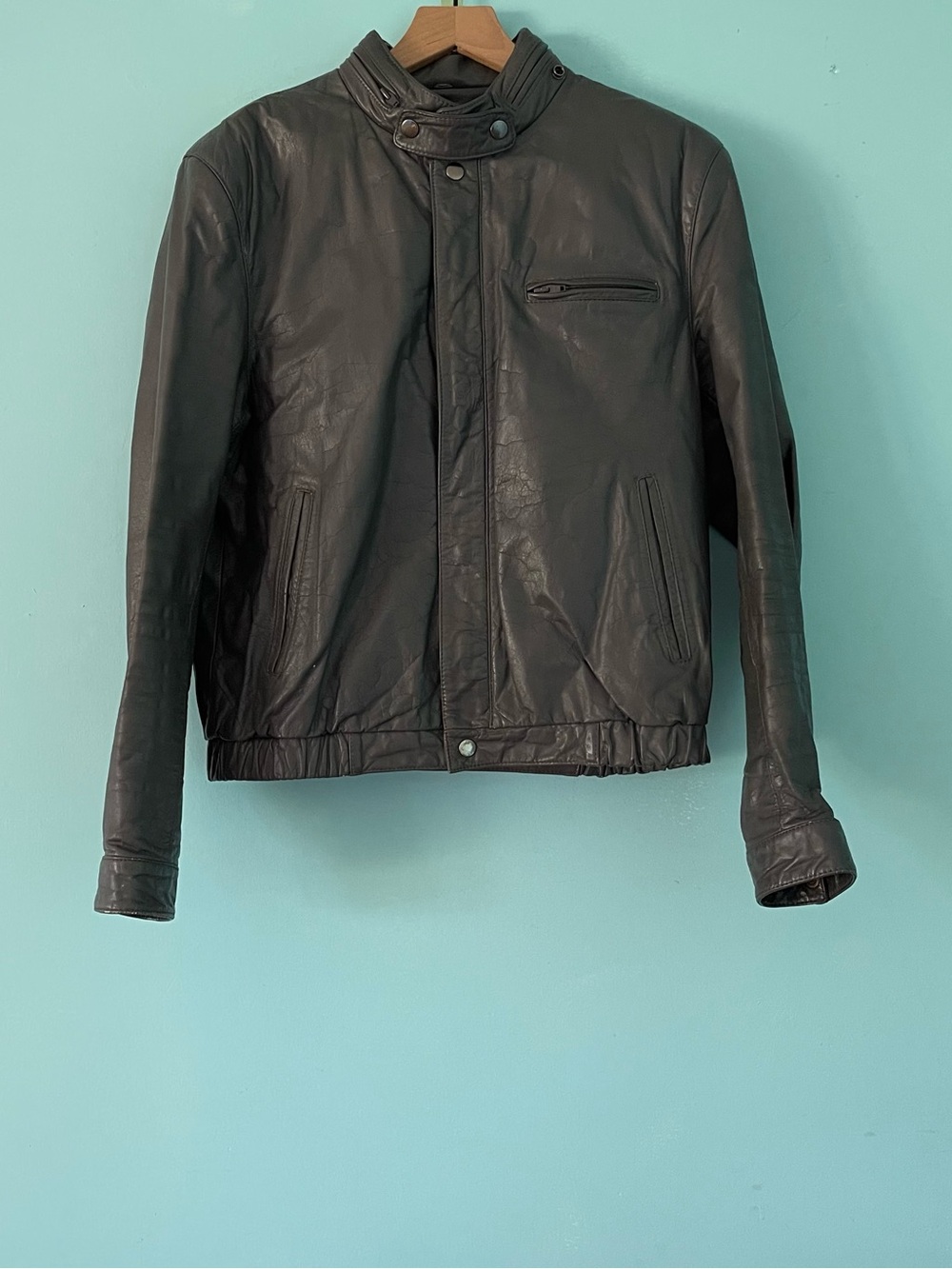 Berman’s Leather Motorcycle Biker Vintage Jacket Grey M Throwback Korea Grunge